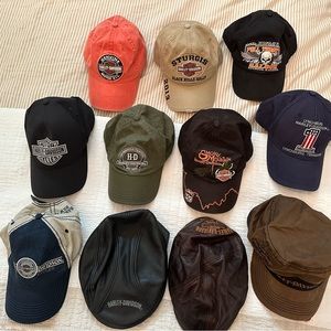 Harley Davidson Hats set of 11